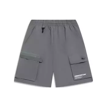 Li-Ning CF Trace Series Letter Print Эластичный пояс Прямые спортивные шорты мужские плавки свинцово-серые AKST649-2 L