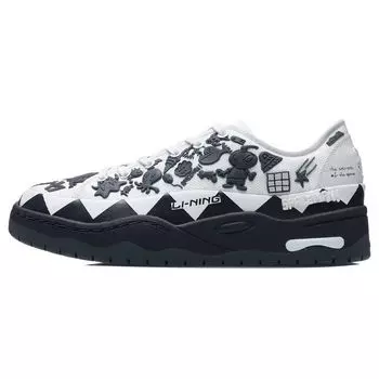 Li Ning CF Tracing легкие нескользящие прочные низкие кроссовки для скейтбординга унисекс белые серые AGLR216-3 38