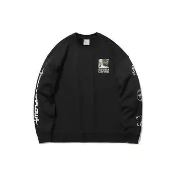 Li Ning CF Water Series Sports Casual Printed Loose Pullover Sweatshirt Unisex Sweatshirt Black AWDR384-2 S