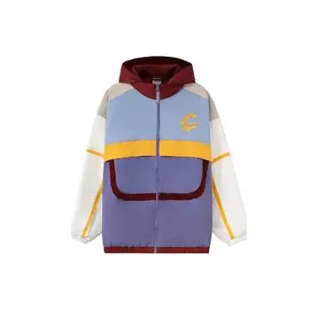 Li Ning CF Wu Xing Series Color Block Splicing свободная куртка с капюшоном мужские куртки Sunset-Purple AJDR494-1 S