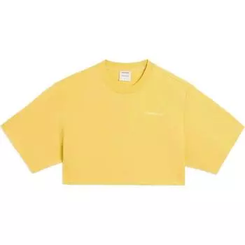 Li Ning CF X Haizhenwang Designer Collaboration Training Series однотонная светоотражающая футболка с логотипом свободная короткая женская футболка желтый ATSSB52-3 M