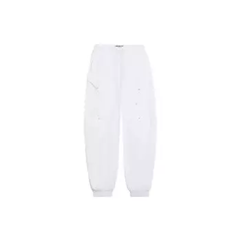 Li Ning CF X Haizhenwang Designer Collaboration SS22 Однотонные светоотражающие детали Эластичный пояс джоггеры женские брюки белые AYKSB54-1 XXL