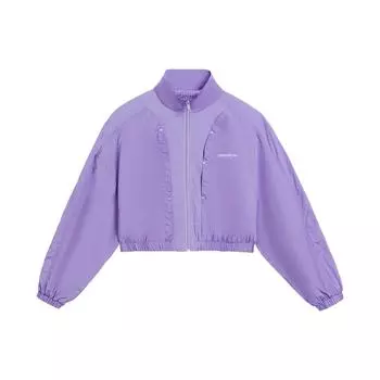 Li Ning CF X Haizhenwang дизайнерская коллаборация однотонная спортивная куртка с воротником-стойкой женская куртка фиолетового цвета AFDSC24-2 XL