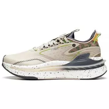Li Ning Chao Yue 6 Ткань Износостойкие Низкие Спортивные Повседневные Туфли Мужские Кроссовки Серо-Коричневые AGLS015-3 39