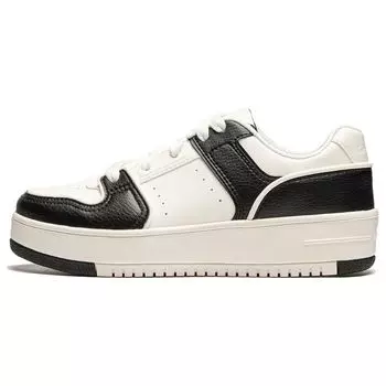 Li Ning Cheese Повседневные Универсальные Удобные Толстая Подошва Увеличивающие Рост Нескользящие Низкие Кроссовки Для Скейтбординга Женские Кроссовки Черный Белый AGCU104-4 35