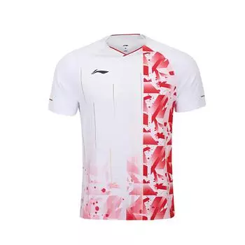 Li Ning Чемпионат Англии Быстросохнущая Бадминтонная Спортивная Одежда Мужская спортивная одежда Красный AAYS129-1 3XL