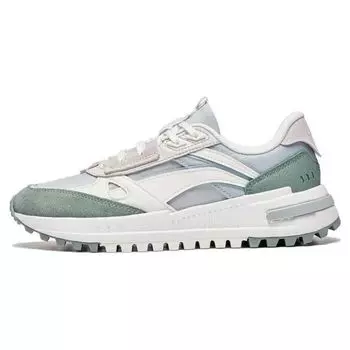 Li Ning Cheng Feng 2.0 Ткань Синтетическая Кожа Нескользящая Износостойкая Низкая Спортивная Повседневная Обувь Женские Кроссовки Белые Зеленые AGCT156-2 37