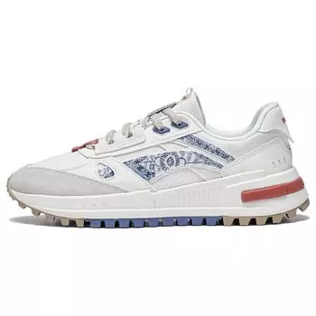 Li Ning Cheng Feng 2.0 Ткань Синтетическая кожа Нескользящие Износостойкие Низкие Спортивные Повседневные Туфли Женские Кроссовки Бежевый Синий AGCT156-4 39