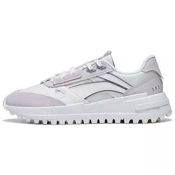 Li Ning Cheng Feng 2.0 Ткань Синтетическая Кожа Нескользящая Износостойкая Низкая Спортивная Повседневная Обувь Женские Кроссовки Белые Серые Фиолетовые AGCT156-3 39