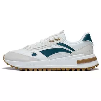 Li Ning Cheng Feng 2.0 Ткань Синтетическая Кожа Нескользящие Износостойкие Низкие Спортивные Повседневные Туфли Мужские Кроссовки Белые Зеленые Коричневые AGCT155-1 44