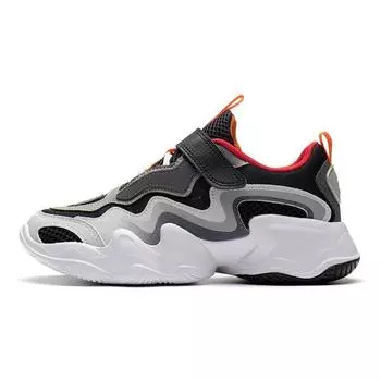 Li Ning Childrens Evo нескользящие амортизирующие износостойкие дышащие спортивные повседневные туфли детские туфли черные серые YKCS050-1 33