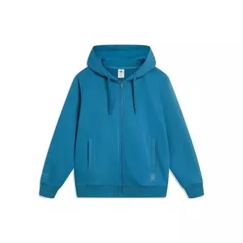 Li Ning China Color Series однотонная повседневная толстовка с капюшоном на молнии с длинным рукавом унисекс толстовка синяя AWDT967-6 XL