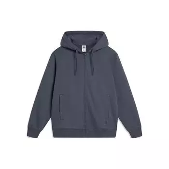 Li Ning China Color Series однотонная свободная толстовка с капюшоном унисекс с капюшоном холодный-песочно-черный AWDT967-2 XL