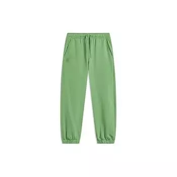 Li Ning China Color Series однотонные зауженные свободные трикотажные спортивные брюки мужские низы каменно-зеленого цвета AKLU023-2 L