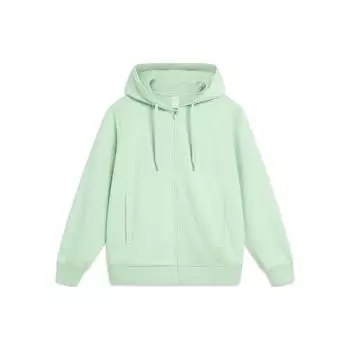 Li Ning China Color Series однотонный повседневный кардиган с капюшоном на молнии с длинным рукавом толстовка унисекс толстовка бамбуково-зеленая AWDT967-1 2XL