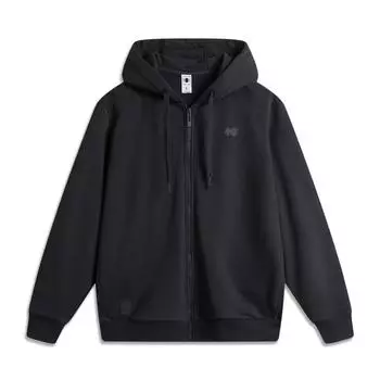 Li Ning China Color Series Solid Loose Hooded Zip Long Sleeve Hooded Hoody Hoody AWDU659-11 L