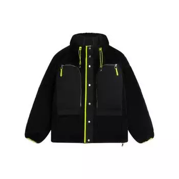 Li Ning China Series Скрытая молния с капюшоном Хлопковая куртка с принтом сзади Мужские куртки Черные AFDSB33-2 M