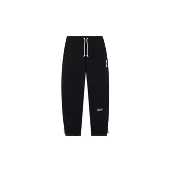Li-Ning Чистый цвет с буквенным принтом, свободные вязаные спортивные брюки с манжетами, мужские брюки черного цвета AKLT073-1 XS
