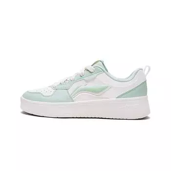 Li Ning Chuyun Модные Удобные Универсальные Нескользящие Легкие Дышащие Низкие Кеды Женские Кроссовки Молочно-Белый Зеленый AGCV190-2 35