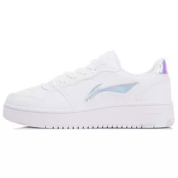 Li-Ning Classic Casual Non-Slip Lightweight Balance Wear-Resistant Low-Top Skate Shoes Women sneaker White AGCR342-2 40