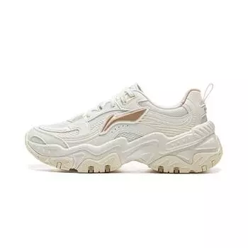 Li-Ning Classic Fashion Versatile Retro Comfortable Non-Slip Wear-Resistant Breathable Low-Top Casual Shoes Women sneaker White AGCV128-1 35