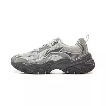 Li-Ning Classic Fashion Versatile Retro Comfortable Non-Slip Wear-Resistant Breathable Low-Top Casual Shoes Men sneaker White Gray AGCV127-4 40