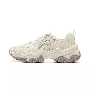 Li-Ning Classic Fashion Versatile Retro Comfortable Non-Slip Wear-Resistant Breathable Low-Top Casual Shoes Women sneaker Off-White Gray AGCV128-3 39