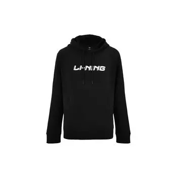 Li-Ning Classic Letter Logo Printed Hoodie Unisex Hoodies Black AWDTF33-1 S