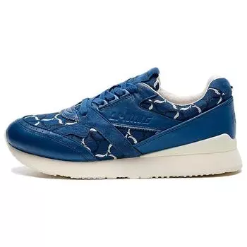 Li-Ning Classic Series Fabric Leather Shock Absorbing Non-Slip Wear-Resistant Lightweight Low-Top Running Shoes Women sneaker Dark-Blue ALFR128-2 37