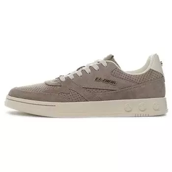 Li-Ning Classic Series Leather Slip Resistant Durable Lightweight Low Top Skate Shoes Men Sneakers Brown ALHS017-2 43