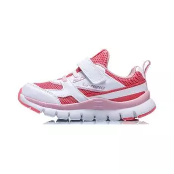 Li-Ning Cloud Cushioning Rebound износостойкие дышащие нескользящие низкие детские кроссовки для бега детские кроссовки розовые белые YKAQ018-2 25