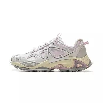Li Ning Cloud Leopard Светоотражающие Модные Спортивные Нескользящие Амортизирующие Полувысокие Повседневные Кроссовки Унисекс Повседневная Обувь Белый Розовый AZGV069-4 36