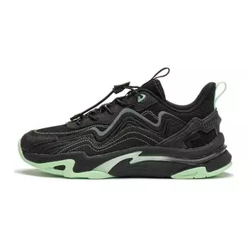 Li Ning Cloud River Sports Trend нескользящие легкие амортизирующие повседневные туфли с низким верхом, детские повседневные туфли черного цвета YKCU022-5 32
