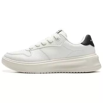 Li Ning Cloud Sky универсальные толстые подошвы, увеличивающие рост, нескользящие, износостойкие, дышащие, низкие, для скейтбординга, женские кроссовки, белые, черные AGCU320-4 35