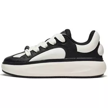 Li Ning Cloud Travel C4D Толстая подошва Износостойкая Амортизирующая Модная Низкая Повседневная Обувь Женская Повседневная Обувь Черный Белый AZGT090-2 37