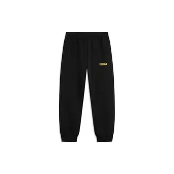 Li Ning Cny Wanshi Qingsong Series однотонные эластичные талии зауженные трикотажные спортивные брюки унисекс черные AKLU687-3 XL