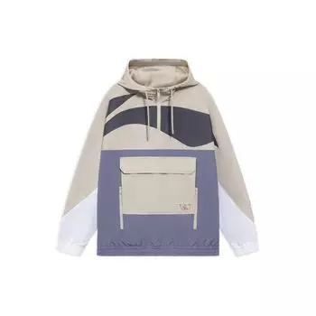 Li Ning Color Block Design Куртка с капюшоном и застежкой-молнией на половину длины с карманами на молнии Мужские куртки Многоцветный AFDS405-2 XL