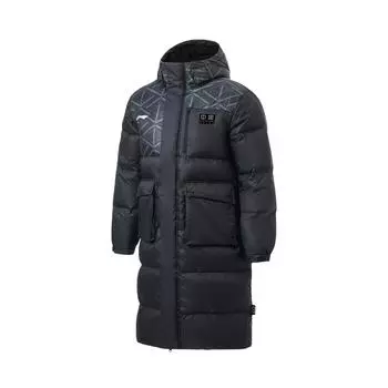 Li Ning Color Block Длинный пуховик с капюшоном унисекс верхняя одежда черный AYMT025-1 XL