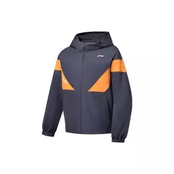 Li-Ning Color Block Hooded Zip Long Sleeve Jacket Men Jackets Earth-Gray AFDT033-2 M