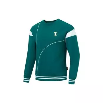 Li Ning Color Block Круглый вырез Пуловер Толстовка унисекс Толстовка Deep-Dark-Зеленый AWDT649-3 XS