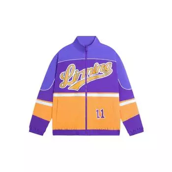 Li-Ning Color Block Letter Длинный рукав Стоячий воротник Куртка унисекс Куртка Ультрафиолетовый AJDSA99-9 L
