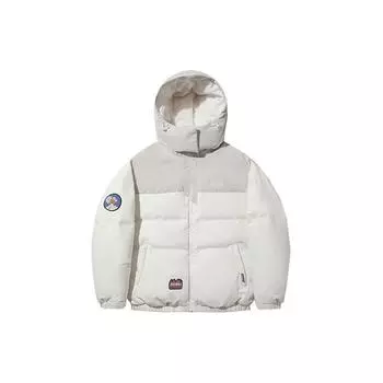 Li Ning Color Block Letter пуховик с капюшоном на молнии для мужчин Верхняя одежда Off-White AYMT047-2 M