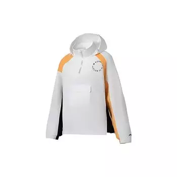 Li Ning Color Block Logo Letter Print Spliced Hooded Long Sleeve Windbreaker Women Upper Clothing White AFDS048-4 L