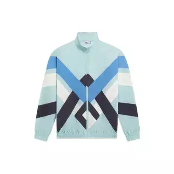 Li-Ning Ветровка с длинными рукавами и воротником на молнии с логотипом и принтом цветных блоков Мужская верхняя одежда Голубой AFDSB39-2 L