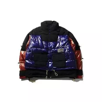 Li Ning Color Block Повседневная модная короткая куртка-пуховик для мужчин AYMP163-1 M