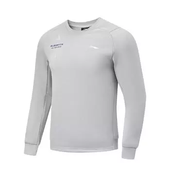 Li-Ning Color Block Round Neck Pullover Comfortable Long Sleeve Sweatshirt Men sweatshirt Mixed-Misty-Gray AWDU063-2 L