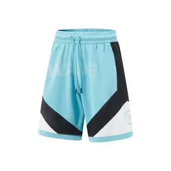 Li-Ning Color Block Simple Versatile Comfortable Sports Shorts Men shorts Off-White Blue AAPV019-5 M