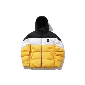 Li Ning Color Block Sports Fashion Series Короткая куртка с капюшоном Зимняя мужская куртка Oil-Yellow AYMP199-3 L