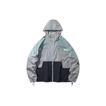 Li-Ning Color Block Sports Hooded Jacket Men Jackets Gray Green AFDQ213-1