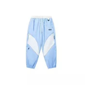 Li Ning Color Block светоотражающие трикотажные спортивные брюки унисекс низ новый-Aurora-синий с оттенком белого AYKT591-3 M